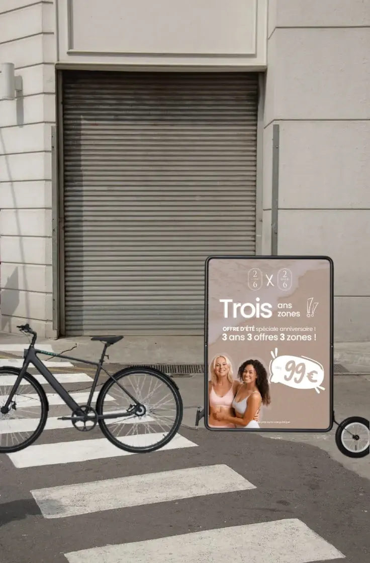 Vélo publicitaire - agence Laser 26