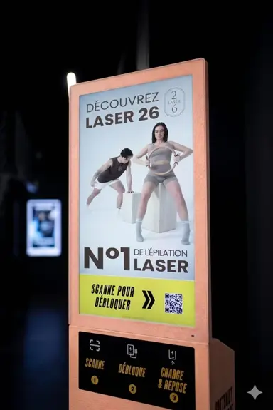Publicité en salle de sport - laser 26