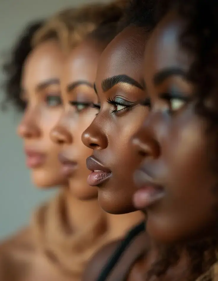 Visages de femmes de couleur
